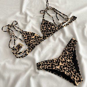Montce Swim Leopard Texture Bikini Set - XS